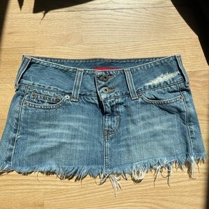 Denim jean mini skirt